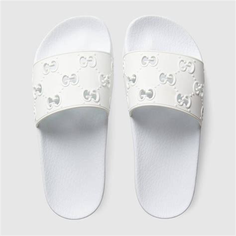 White Rubber Slides 